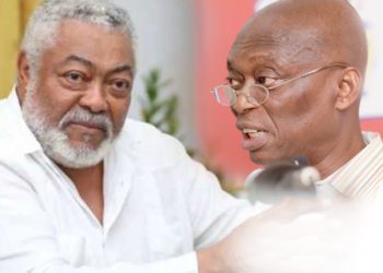 Former President Jerry John Rawlings(Left), Abdul Malik Kweku Baako Jr(Right)