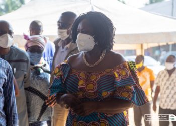 Professor Naana Jane Opoku-Agyemang visits registration centres in the Central Region.