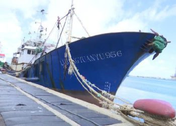 The Lu Rong Yuan Yu 956 docked at shore