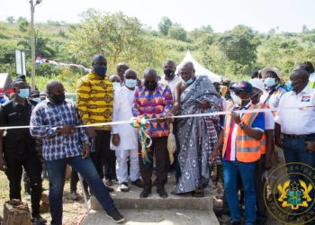 President Akuffo Addo with a section of dignitaries, commissioning the Tsatsadu Generation station