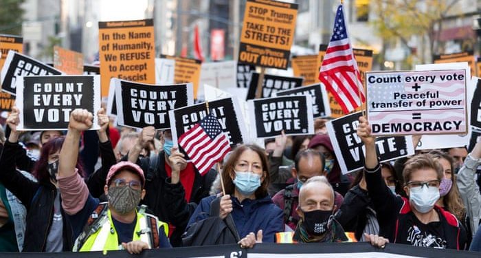 Cases surge as vote count continues. Image: Getty images