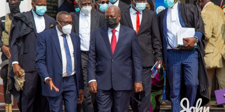 Former President, John Dramani Mahama and his team of lawyers