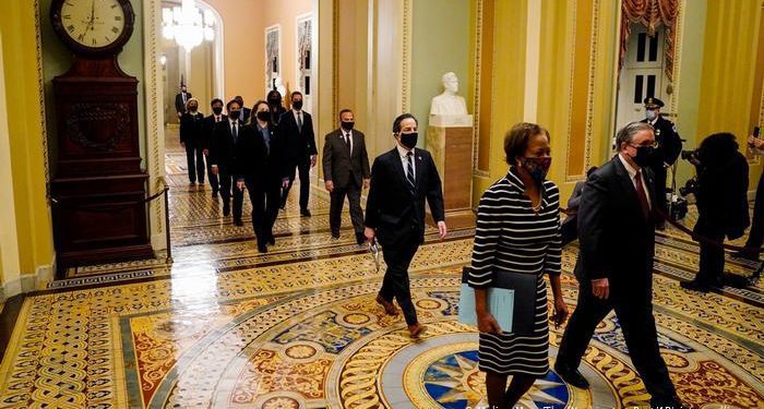 Trump impeachment article delivered Senate, triggering trial of ex-president