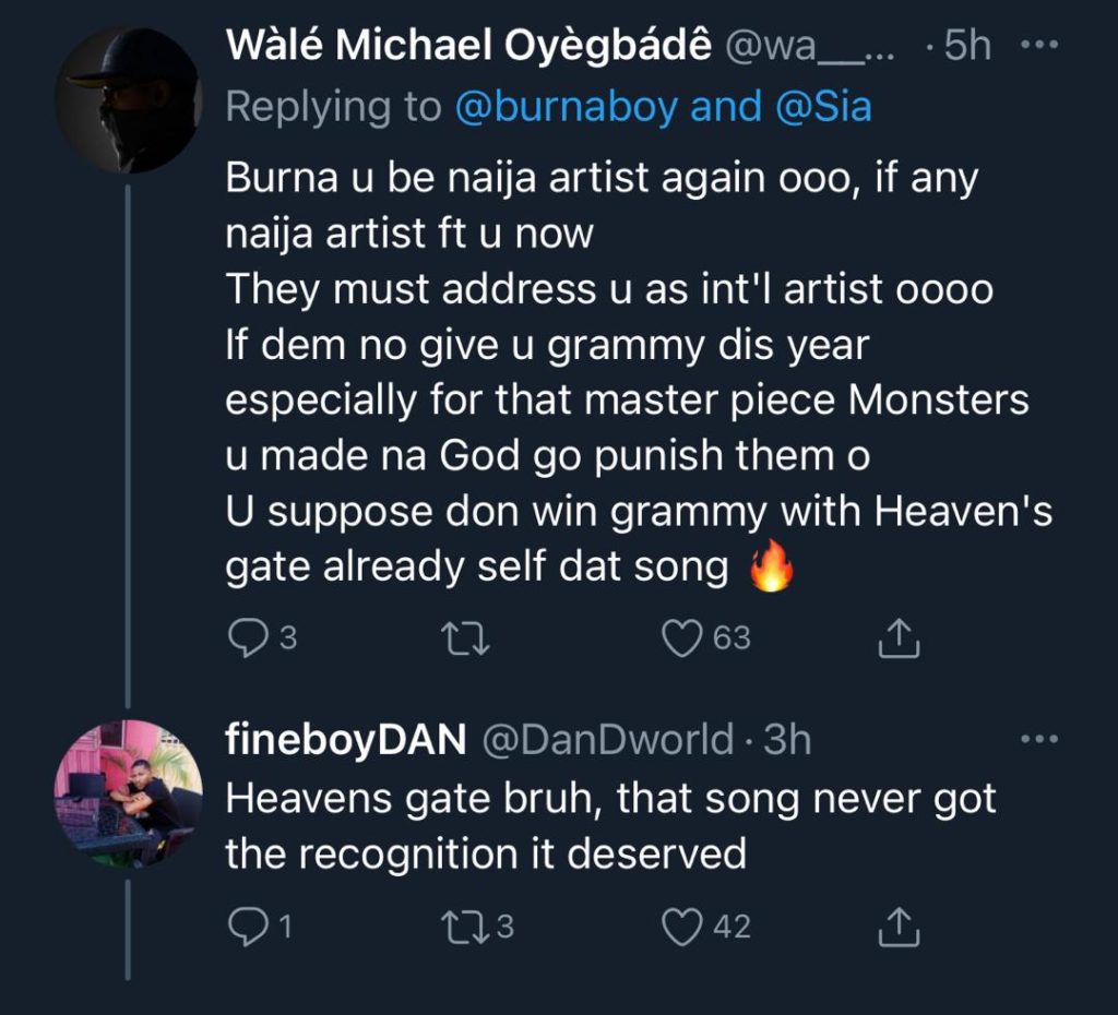 BURNA BOY FEATURED ON SIA'S 'HEY BOY' 4 like