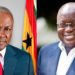 On the left is Former President, John Dramani Mahama and on the right current President, Nana Addo Dankwa Akuffo-Addo