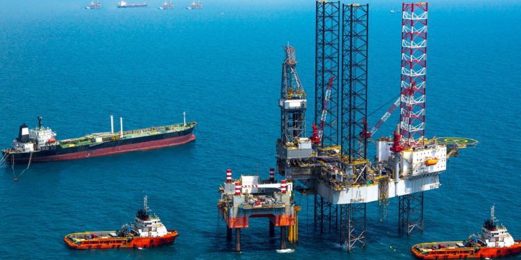 An offshore oil well
