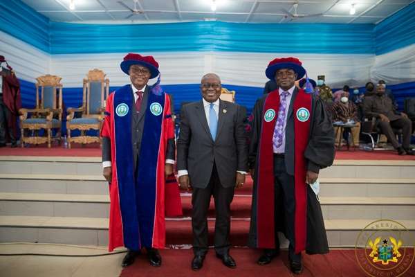 President Akufo Addo with Prof Philip Duku Osei and Mr Job Asante Copy