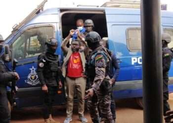 #FixTheCountry converner, Oliver Barker-Vormawor, being accompanied by the Ghana Police Service.