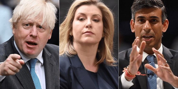 From Left To Right: Boris Johnson, Penny Mordaunt and Rishi Sunak