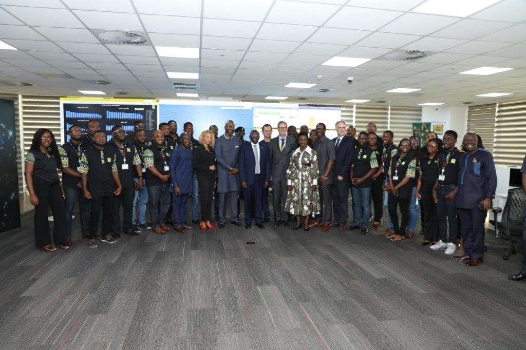 HE VP. Ghana Dr. Bawumia with MTN Group official MTN Ghana Board and staff of MTN GlobalConnect at the Network Operating Center