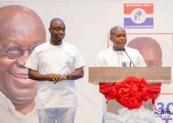 NPP Executives Convince MPs To Allow Ofori-Atta Stay In Office 5 Stephen Ntim, NPP National Chairman (R), Justin Kodua, NPP General Secretary (L)