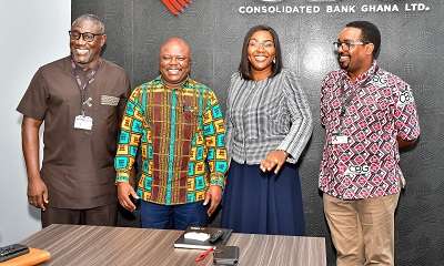 Mr Cudjoe second from left with the management of CBG