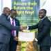 Kwadwo Aduameyaw Mante, Corporate Credit Officer of Universal Merchant Bank receiving his best student award qualifying him an educational trip to Kenya