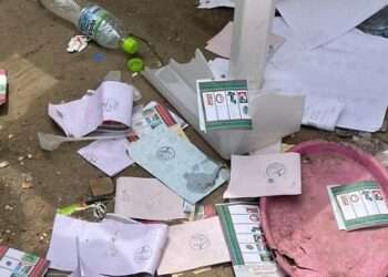 A photo of an electoral violence scene in Lagos on Saturday, February 25, 2023.