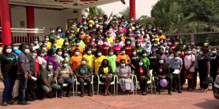 Some beneficiaries from the Sinapi Aba Savings and Loans Women's Mentorship Programme