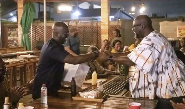Edwin Provencal, BOST Managing Director(left) and Nana Dwemoh Benneh, Chief Executive Officer of UMB(right) in a handshake