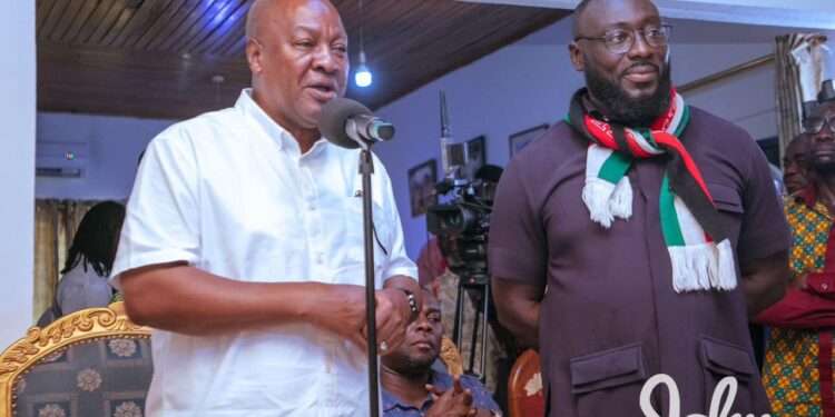 Flagbearer of the National Democratic Congress, John Dramani Mahama (left)