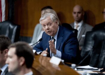 U.S Sen. Lindsey Graham, speaks during a Senate Appropriations hearing on the President's proposed budget request for fiscal year 2024, on Capitol Hill in Washington, Tuesday, May 16, 2023.
