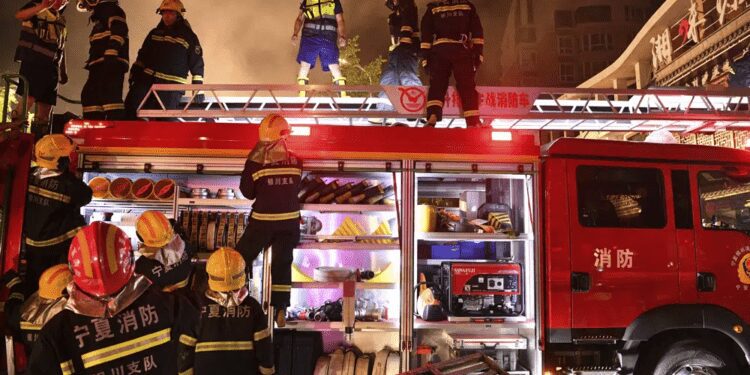 China: Gas Explosion At Barbecue Restaurant Leaves 31 People Dead 1 Firefighters work at the site of an explosion at a restaurant in Yinchuan, northwest China's Ningxia Hui Autonomous Region Wednesday, June 21, 2023.