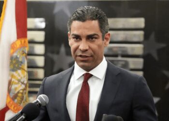 Miami Mayor Francis Suarez speaks during a news conference June 12, 2023, in Miami.