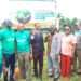 Deputy Minister for Lands and Natural Resources responsible for Lands and Forestry,  Benito Owusu-Bio and rotary club members.