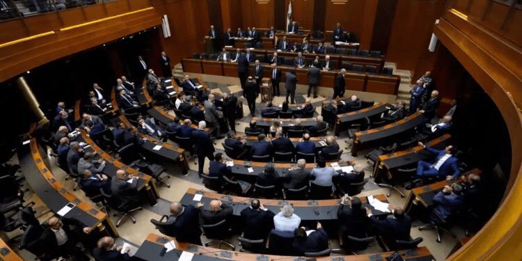 Lebanese lawmakers gather to elect a president at the parliament building in Beirut, Lebanon, Wednesday, June 14, 2023.