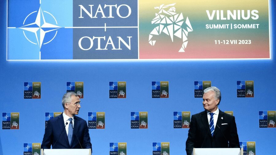 NATO Sectretary General in a Press Conference with Lithuanian President