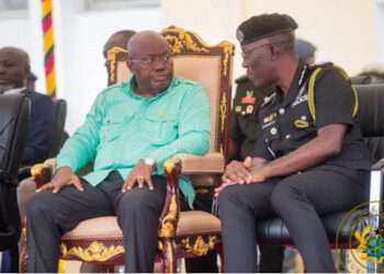 President Akufo-Addo (left), IGP Dampare (right).