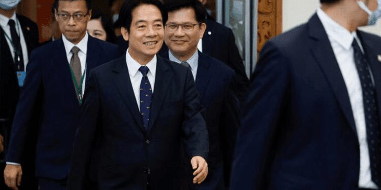 Taiwan's Vice President William Lai departs from Taoyuan International Airport.