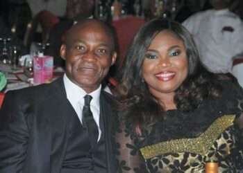 Nigerian star, RMD with his late wife, Jumobi Adegbesan. 