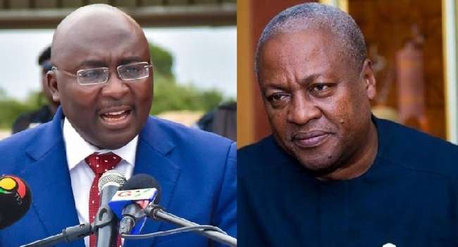 Mahamudu Bawumia (right) and
John Mahama (left)
