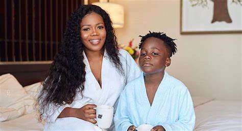 Ghanaian musician, Mzbel and her son, Okomfo Black