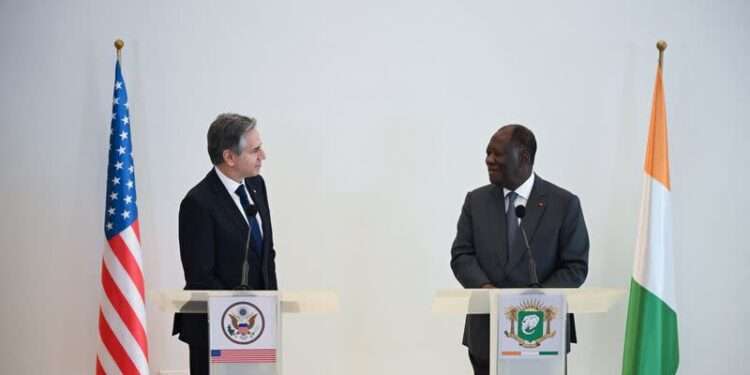 U.S Secretary of State, Antony Blinken and Ivory Coast’s President, Alassane Ouattara.
