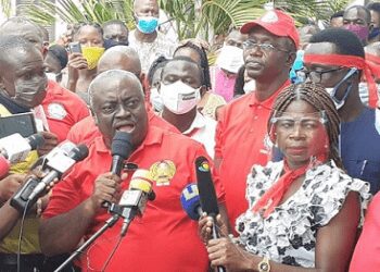 National Leadership of TEWU in a press briefing