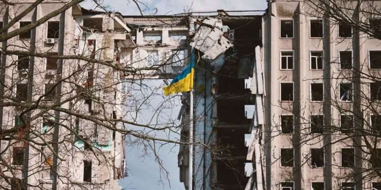 Ruins in Ukraine.