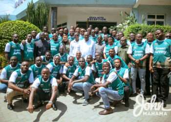 NDC Flagbearer, former President John Dramani Mahama in a picture with some leaders of the Party Youth Wing