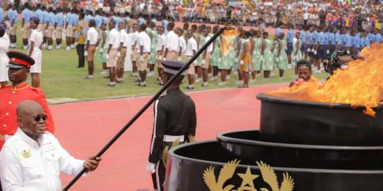 President Nana Addo Lights the Eternal flame of independence