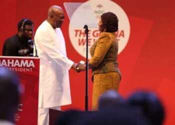 Former President John Dramani Mahama and Professor Jane Naana Opoku-Agyemang