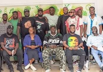 Ghana DJs with the Executive Secretary of CAA, Gyankroma Akufo-Addo