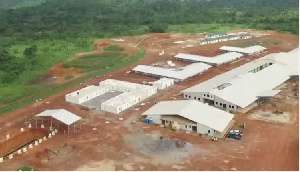 An aerial view of the Fomena Government Hospital Project