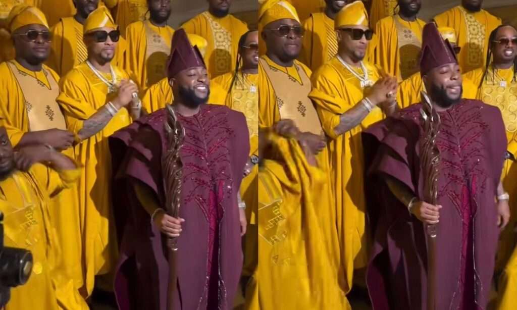 Chivido2024: First Glimpse of Davido, Chioma in Traditional Wedding Matching Outfits 2 davi