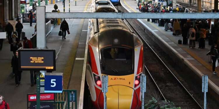 An LNER train at Waverley station in Edinburgh
