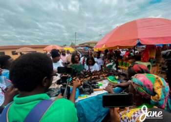 120 Fishermen in Ekumfi Narkwa Defect from NPP to NDC 2 Professor Jane Naana Opoku Agyemang, NDC Vice Presidential Candidate interacting with some fisherfolks at Ekumfi Narkwa in the Central Region