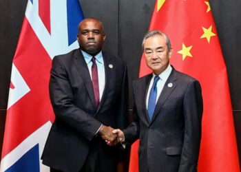 David Lammy met China’s foreign minister, Wang Yi, in Laos.
