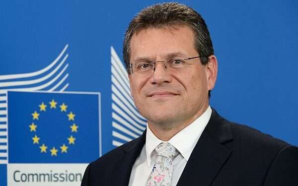 Maroš Šefčovič at his first meeting with the new EU leaders