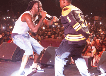 Stonebwoy and Mass Mello, the winner of the UENR campus talent