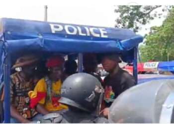 Ghana Police Service  arrest protesters on day 2 of Democracy Hub demonstrations