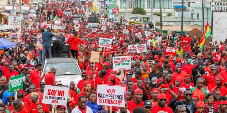 NDC Supporters Participating in its EnoughIsEnough Nationwide Demo