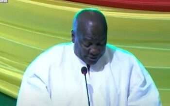Former President John Dramni Mahama, NDC 2024 Presidential Candidate speaking at the signing of the Presidential  Peace Pact at the Kempinski Ambassador Hotel