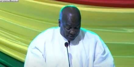 Mahama Reiterates NDC’s Commitment to Peace, Demands Accountability for Past Electoral Violence 1 Former President John Dramni Mahama, NDC 2024 Presidential Candidate speaking at the signing of the Presidential Peace Pact at the Kempinski Ambassador Hotel